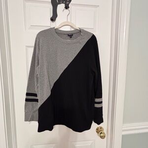 Torrid Gray and Black Color Block Sweatshirt